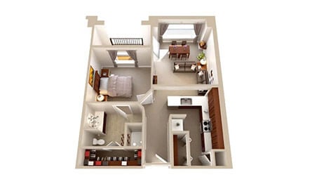 Independent Living Jade One Bed One Bath Seven Hundred Forty Four Square Feet
