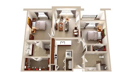 Independent Living Lapis Two Bed Two Bath One Thousand One Hundred Twenty One Square Feet