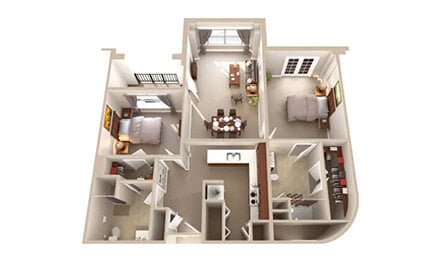 Independent Living Ruby Two Bed Two Bath One Thousand One Hundred Thirty Four Square Feet