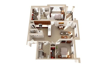 Independent Living Topaz Two Bed Two Bath One Thousand One Hundred Forty One Square Feet